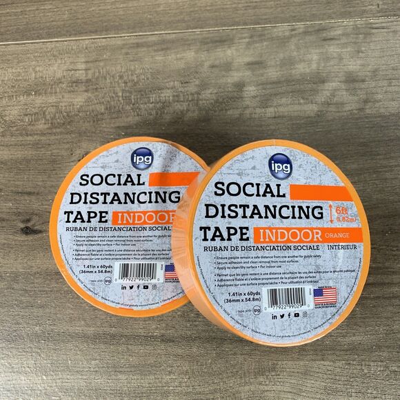 2 Pack IPG Indoor Tape 1.41" x 60 yd Orange Two Rolls - Picture 1 of 7